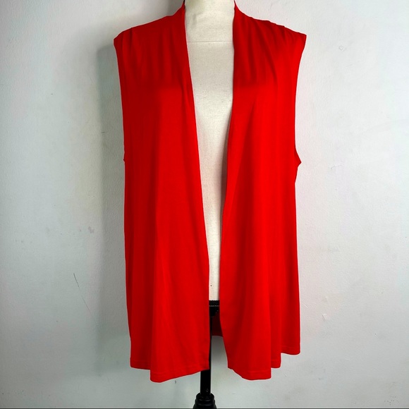 Urban Coco Red Knit Sleeveless Kimono Jacket 2XL - Picture 3 of 8
